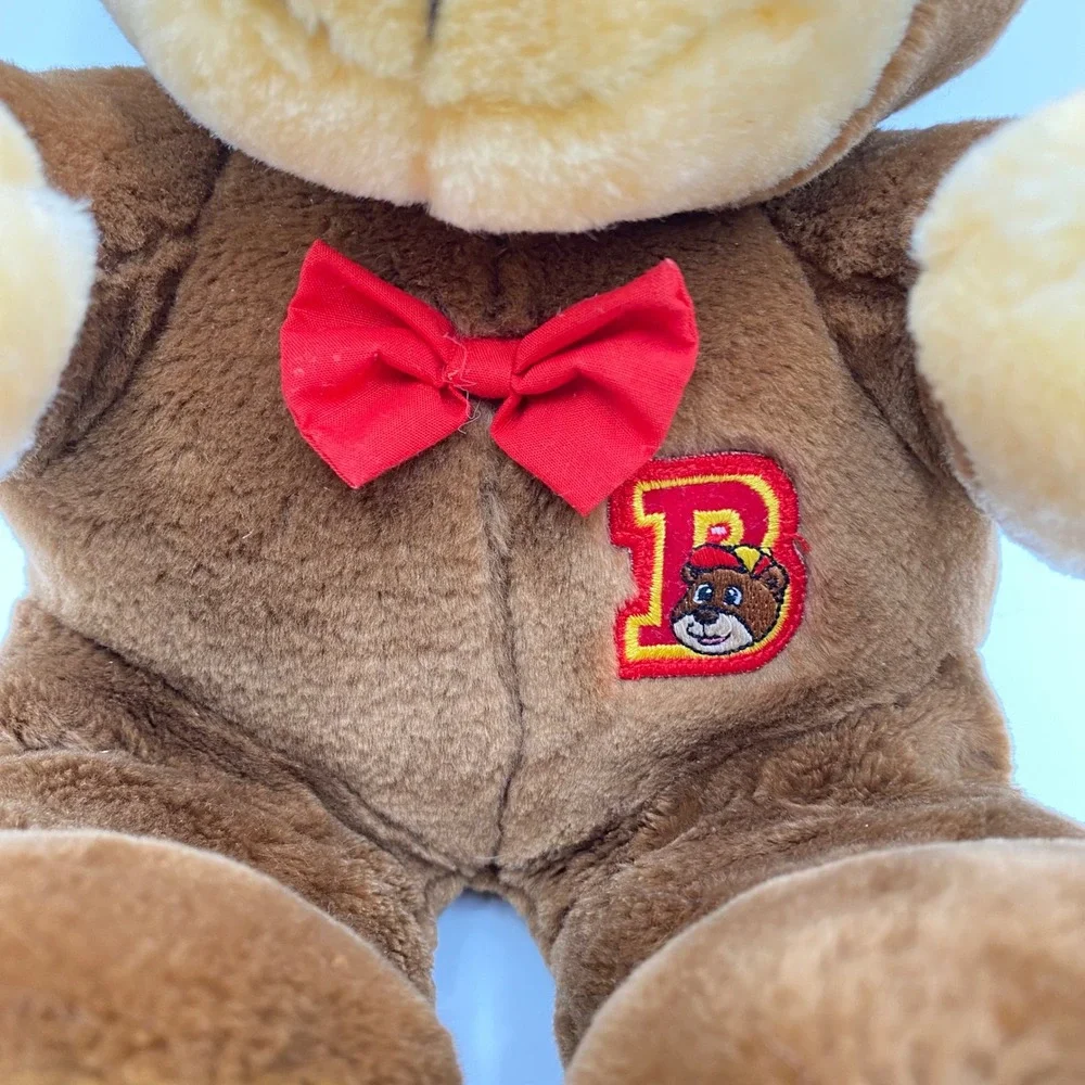 Vintage 1998 Baby Bear Plush Toy Storytelling Bow Tie Hat General Creations FLAW